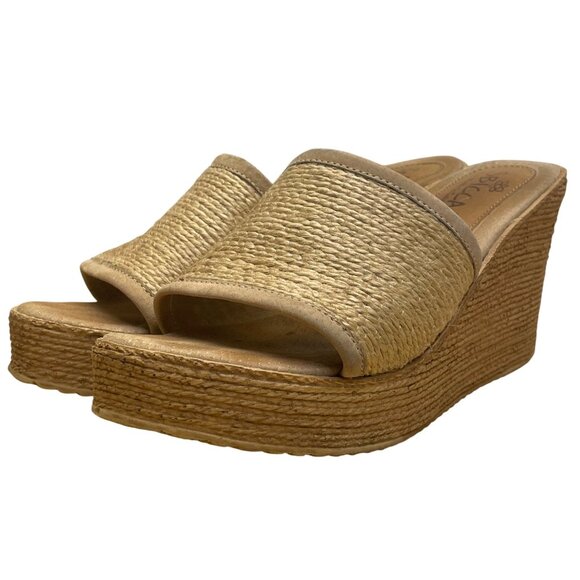 Sbicca Women’s Natural Wedge Slip-On Handmade In California Blondie Sandals Sz11 - Picture 3 of 9